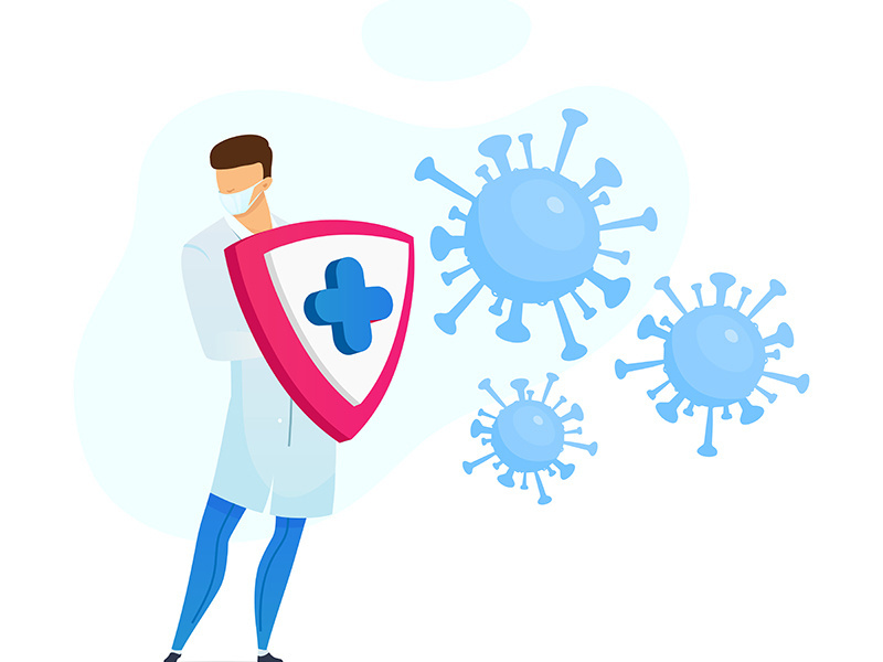 Coronavirus protection flat concept vector illustration