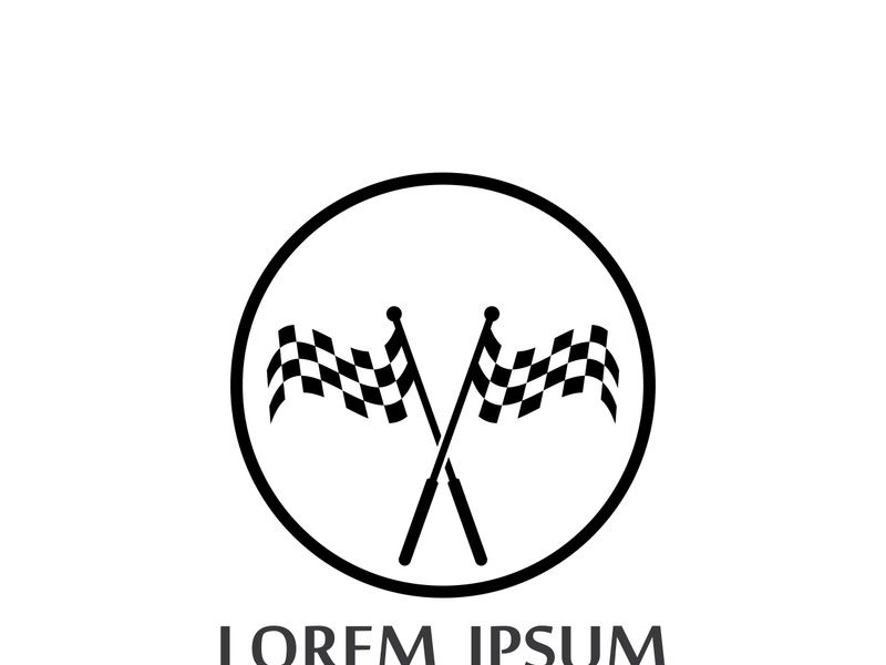 Creative and modern racing flag logo design.
