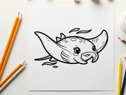 Cute smiling whale swimming underwater vector illustration