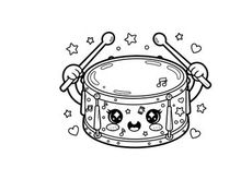 Cute drum playing music vector illustration flat design