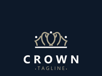 Premium style crown logo vintage abstract symbol. Royal king icon. Modern luxury brand element sign. Vector illustration preview picture