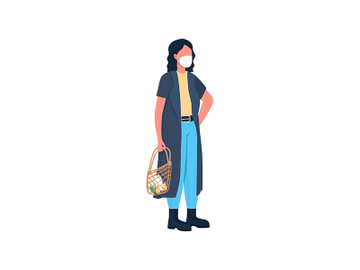 Shop customer flat color vector faceless character preview picture