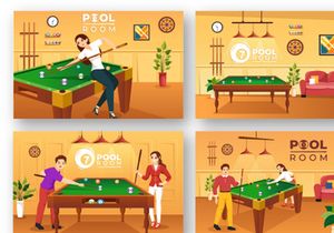 12 Billiards Game Illustration