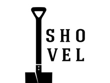 Shovel logo for agriculture, excavation,building, mining foundation. gardening vector set design with leaves