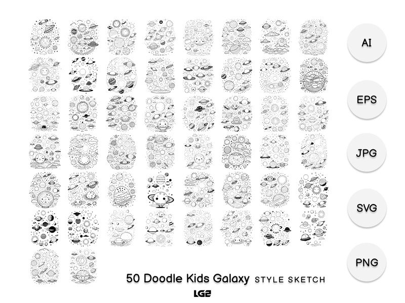 Doodle Kids Galaxy Element Draw Black