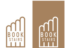 book stairs logo, or library for bookstores, book companies, publishers, encyclopedias, libraries, education, digital books, vectors