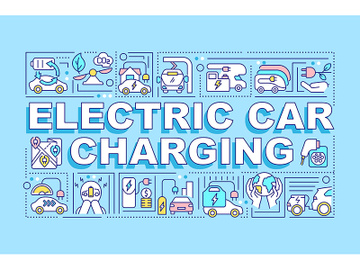 Electric car charging word concepts banner. preview picture