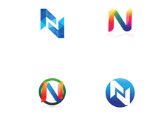 Abstract logo initial letter N geometric elements. Elegant, minimalist, creative and modern logo template. Identity sign, brand and business card.