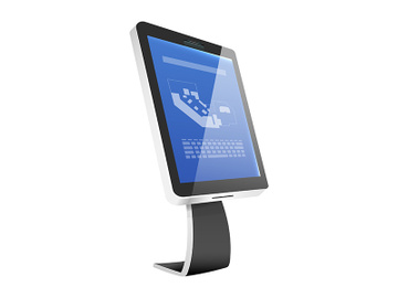 Information kiosk realistic vector illustration preview picture