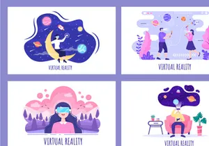 17 VR Glasses Virtual Reality Vector Illustration