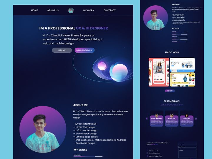 Personal Portfolio Website Ui Design