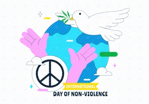 10 International Day of Non Violence Illustration