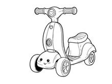 Cute retro scooter smiling face vector illustration flat design
