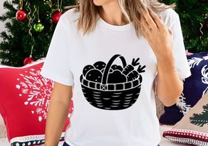 Rustic Harvest Basket with Fresh Vegetables Silhouette