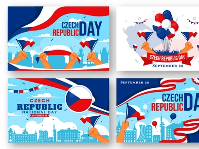 13 Czech Republic National Day Illustration