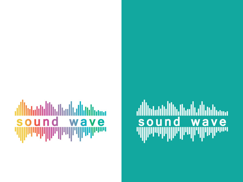 Sound waves logo background modern music vector image