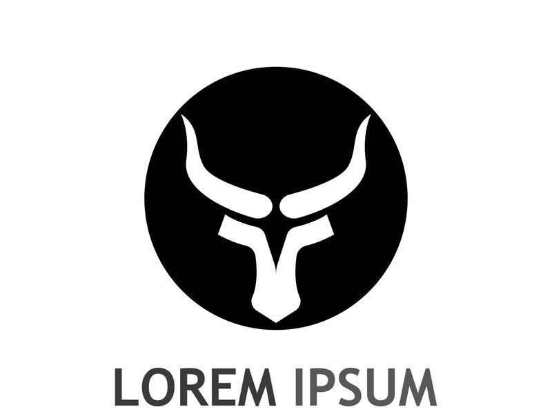 Vintage bull head horns logo