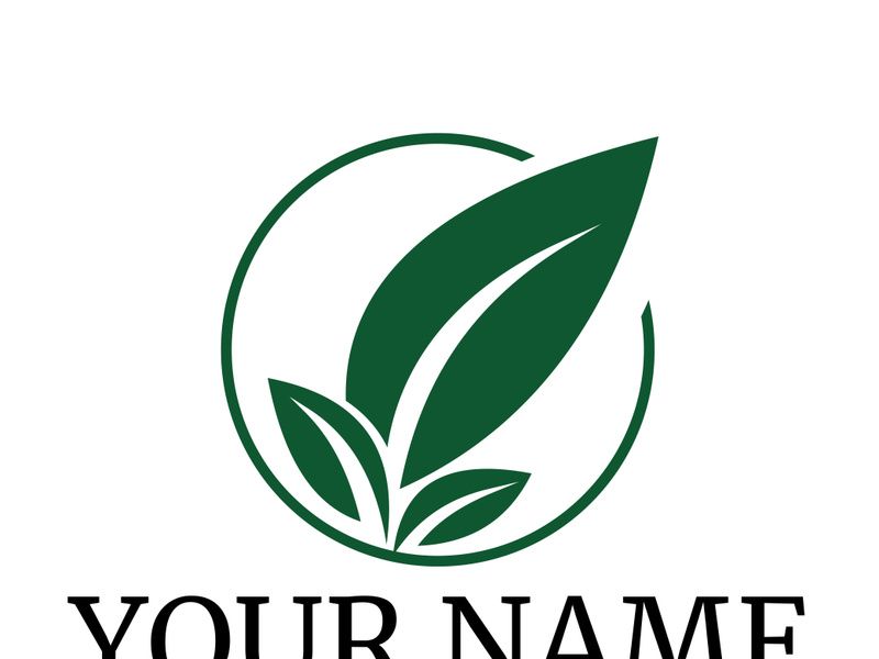 Green leaf logo design vector illustration