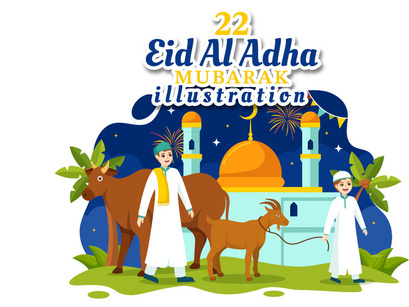 22 Happy Eid Al Adha Mubarak Illustration