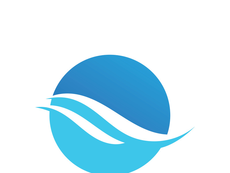 Water wave icon vector template logo