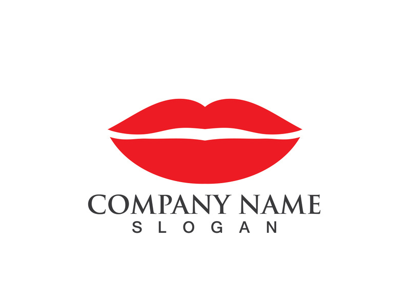 Lips woman logo and symbol vector