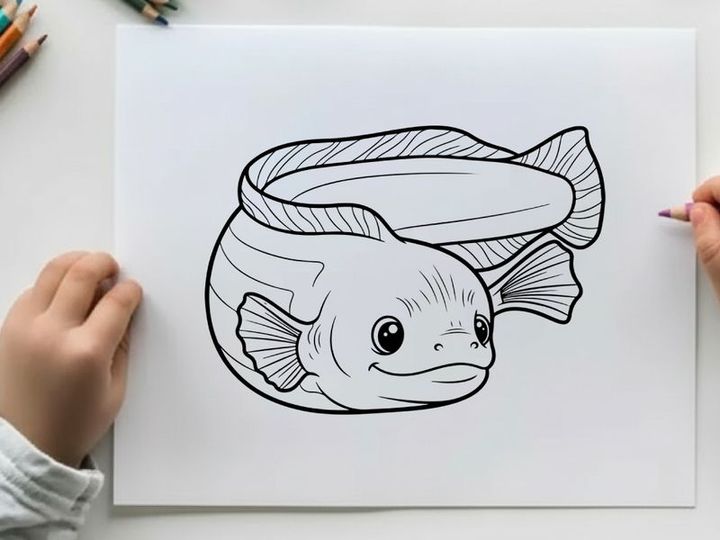 Cute smiling fish mascot vector illustration flat design