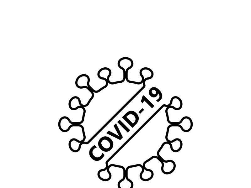 Coronavirus covid-19 prohibition sign flat vector