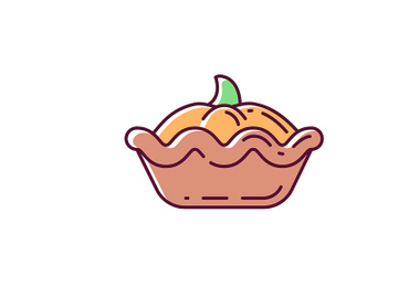 Pumpkin pie RGB color icon preview picture