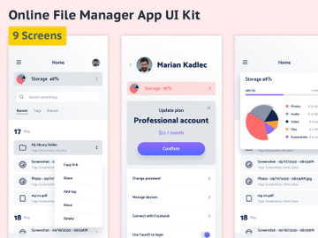 Online File Manager App UI Kit preview picture