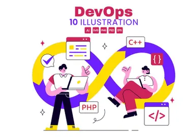 10 DevOps Vector Illustration preview picture