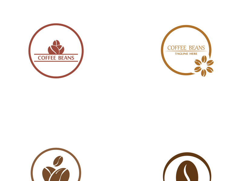 Coffee bean logo for cafe, business, label.