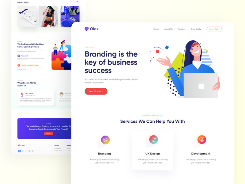 Olax-Design Agency Landing Pages