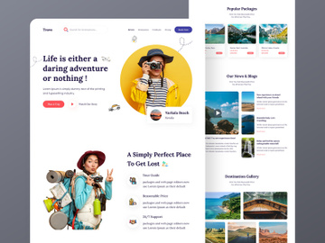 Travo - Travel Landing Page design preview picture
