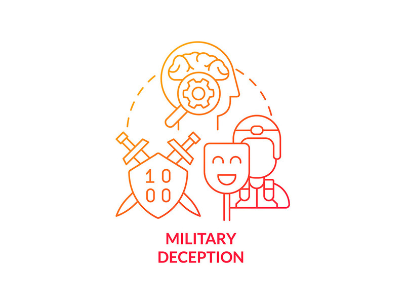 Military deception red gradient concept icon