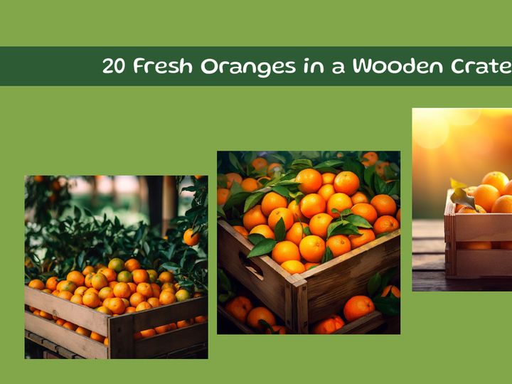 Fresh Oranges in a Wooden Crate
