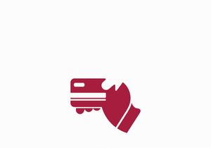Hand holding credit card business icon image design