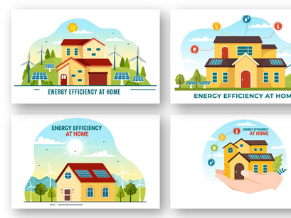 12 Energy Efficient at Home Illustration