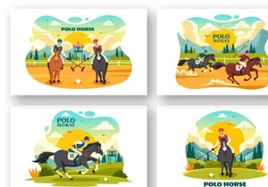 9 Polo Horse Sports Illustration