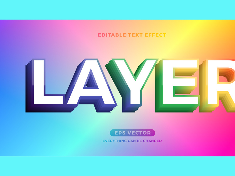 Layer editable text effect style vector
