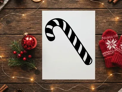 Listra de bastão de doces preto e branco isolado em fundo branco limpo