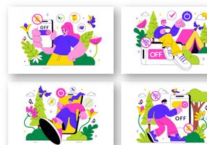 10 Digital Detox Retreat Illustration