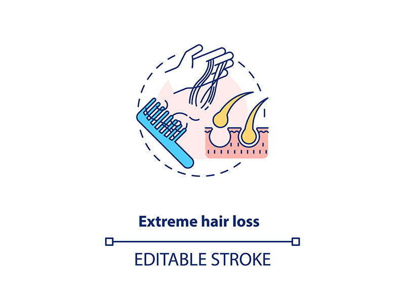 Extreme hair loss concept icon