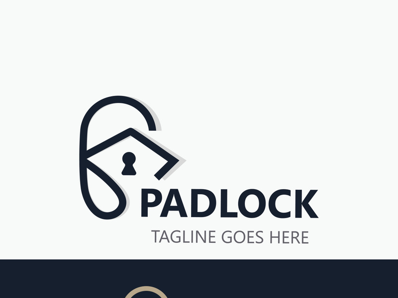 Lock House secure logo design, smart key home vector concept template