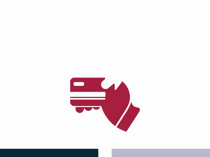 Hand holding credit card business icon image design
