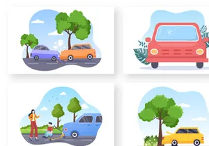 13 Car Accident and Windshield Replacement Illustration