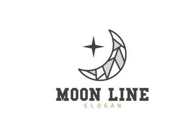 Moon Logo, Crescent Star And Moon Design preview picture