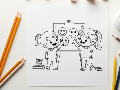 Children emotions reaction flat design vector illustration