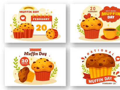 12 National Muffin Day Illustration