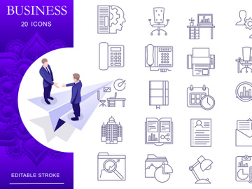 Outline : Business And Office Icon Set preview picture