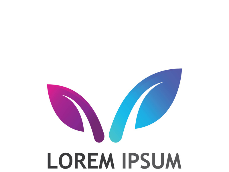 Colorful natural leaf logo design.